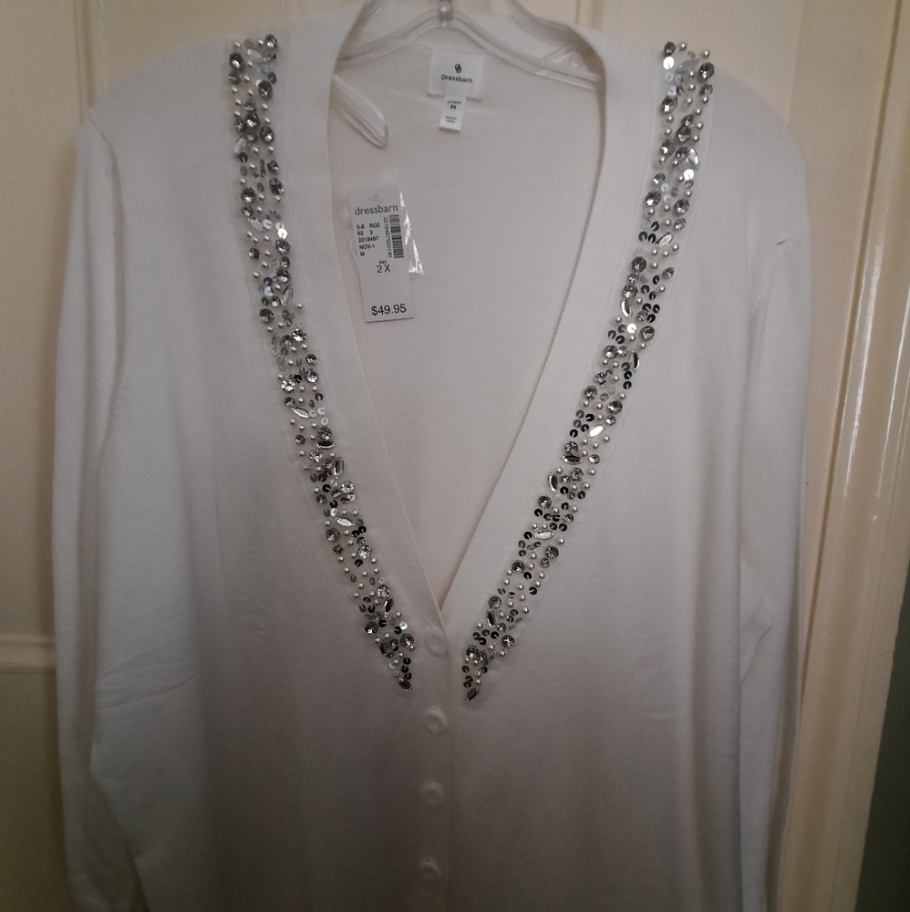 White sweater with bling
